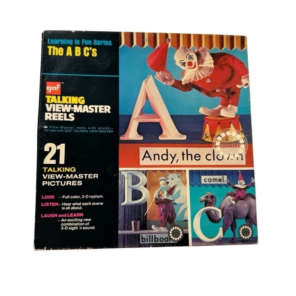 Vintage GAF Talking View-Master Pictures Reels • Learning the ABC's • Complete